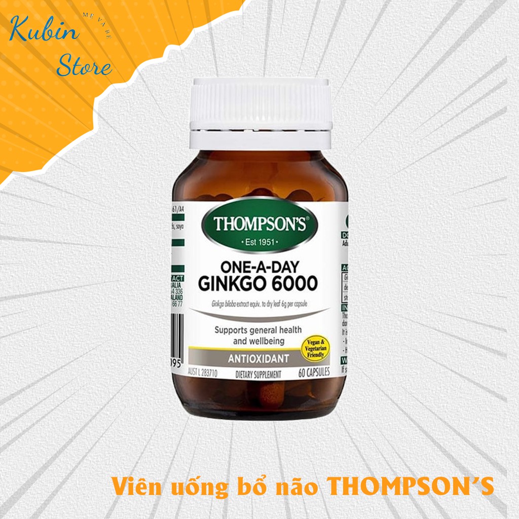 Viên uống bổ não - Thompson Ginkgo 6000 (60 viên)