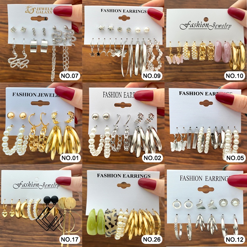 Bộ Khuyên Tai Tròn Bằng Kim Loại Mạ Vàng Bạc Phong Cách Cổ Điển Thời Trang Dành Cho Nữ 2022