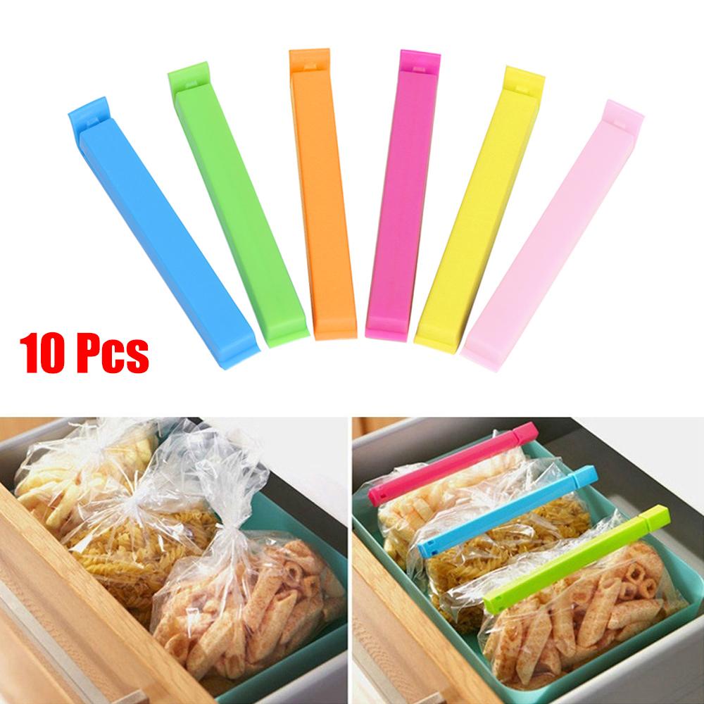Set 10 Kẹp Miệng Túi Bằng Nhựa Màu Sắc Ngẫu Nhiên Chất Lượng Cao