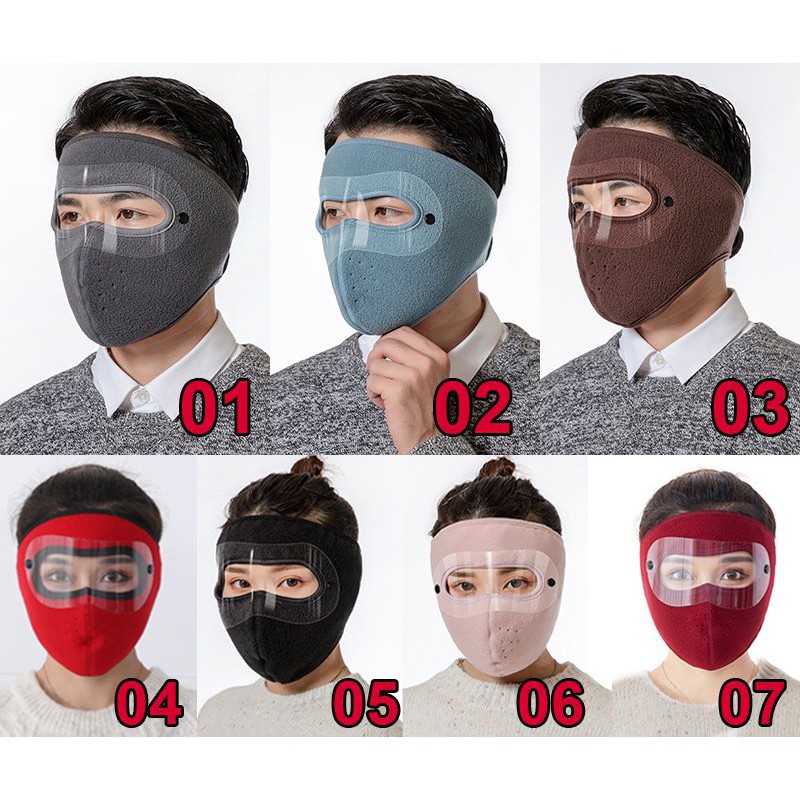 Khẩu trang vải - khẩu trang ninja vải nỉ có kính chắn gió lạnh mùa đông, chống bụi bặm