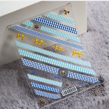 Sticker 3D Sọc Caro - Hình Dán Móng