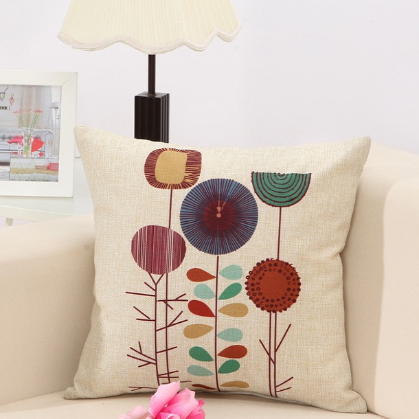 Vỏ gối vuông sofa tựa lựng trang trí set HOA size 45x45cm