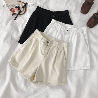 Gom order Quần Đùi Denim Lưng Cao Ống Rộng Cá Tính Cho Nữ, quần short nữ chất kaki cạp cao