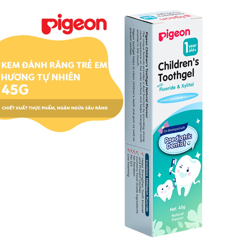 Kem đánh răng cho bé Pigeon 45g - Hương Nho/ Hương Tự nhiên