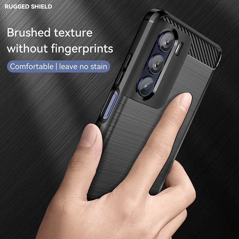 Ốp điện thoại cao su mềm mỏng chống sốc họa tiết sợi các bon dành cho Motorola Edge X30 S Pro 20 Lite Fusion Plus 2021