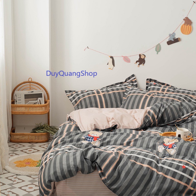 Cotton Poly Nhập Khẩu - Gấu Bông Kẻ SP001212