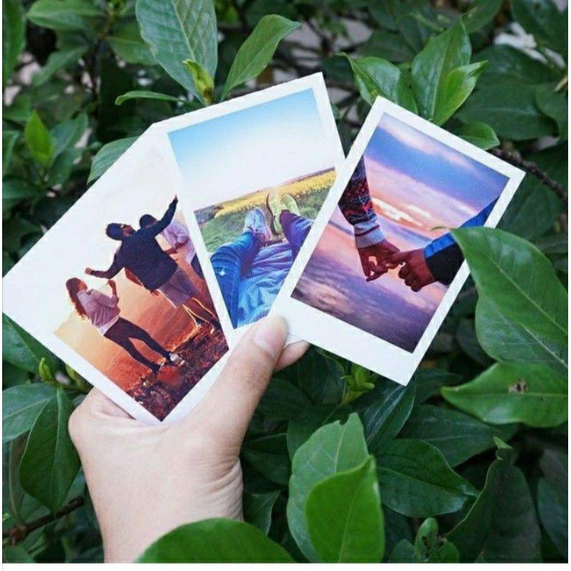 Polaroid Phông Nền Trắng / Đen In Họa Tiết Polaroid