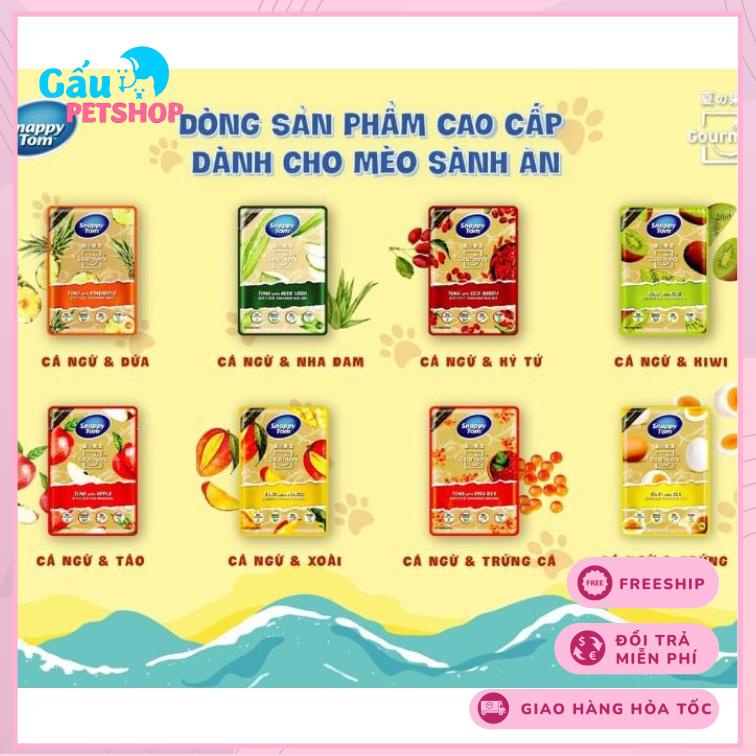 Pate Snappy Tom Premium Fruit cá ngừ mix trái cây cho mèo gói 70g