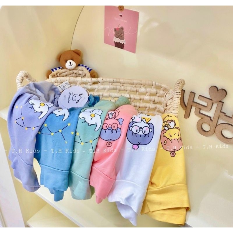 Áo bún thun lạnh dài tay bé trai bé gái size đại 15-25kg chất đẹp