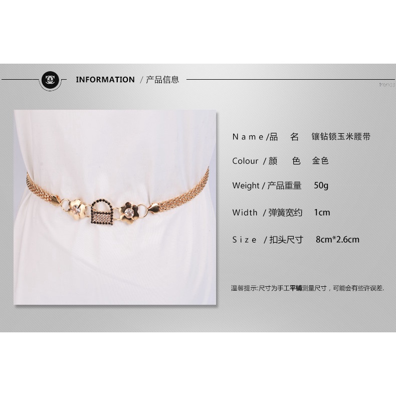 Thắt lưng kim loại phong cách Châu Âu Hiện đại