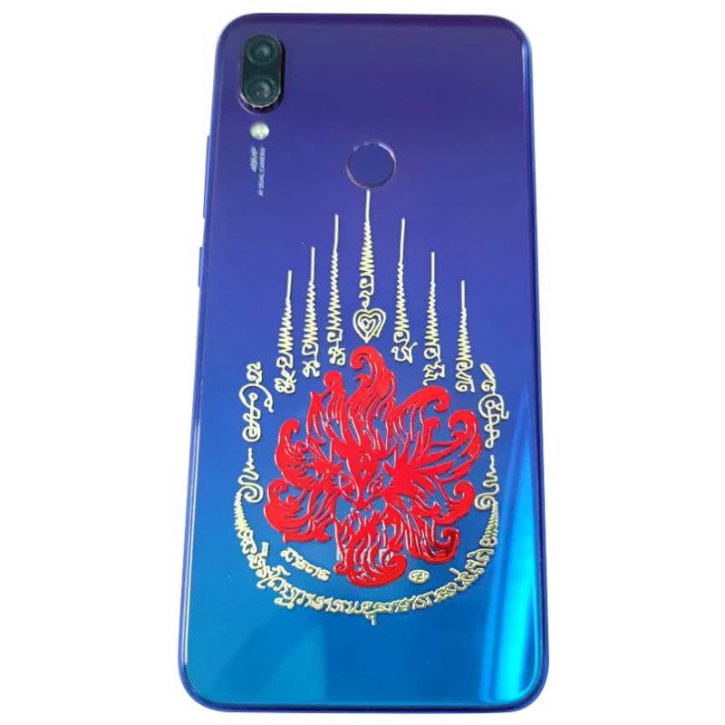 Bộ 2 linh phù thái lan HỒ LY 9 ĐUÔI + HOA SEN KHAI VẬN bình an tình duyên tài lộc dán điện thoại