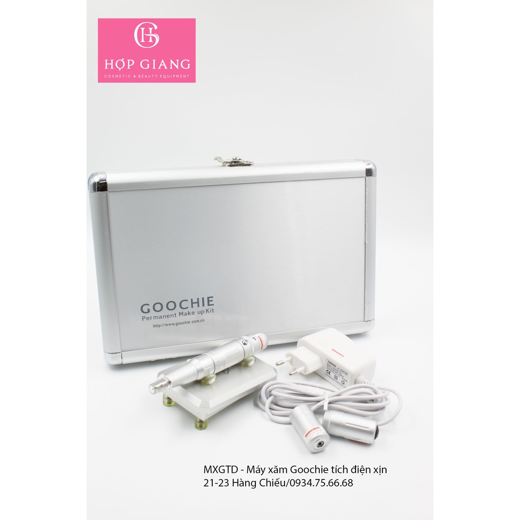 Máy xăm tích điện GOOCHIE M9 PERMANENT MAKEUP KIT TAIWAN có cốp kim loại xách tay chắc chắn, chỉnh được kim và tốc độ