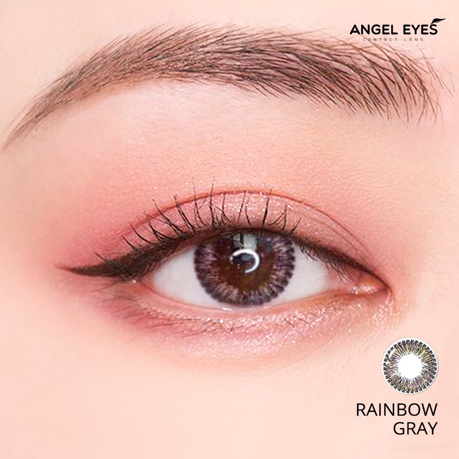 Lens màu nâu và lens màu xám Angel Eyes Rainbow - Đường kính 14.2 - Không độ