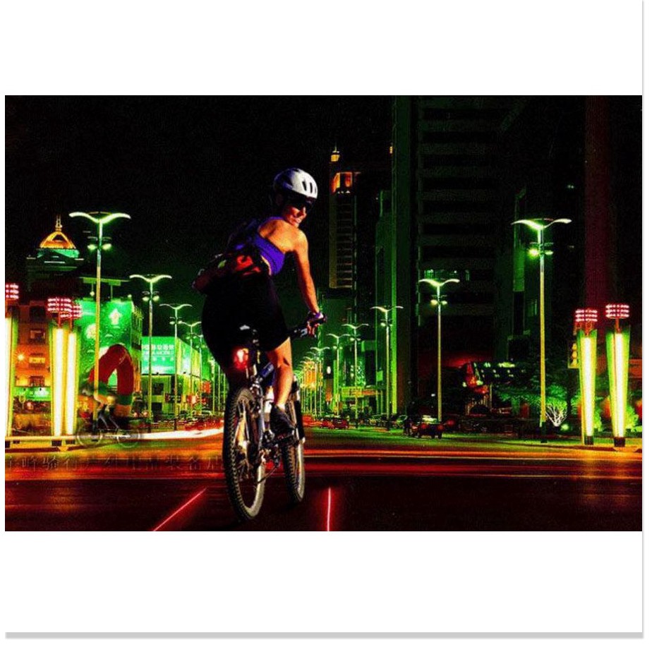 Đèn xe 🎉SALE ️🎉   Đèn hậu xe đạp cảnh báo, Đèn hậu xe đạp thể thao giá rẻ, Đèn hậu xe đạp laser 3408
