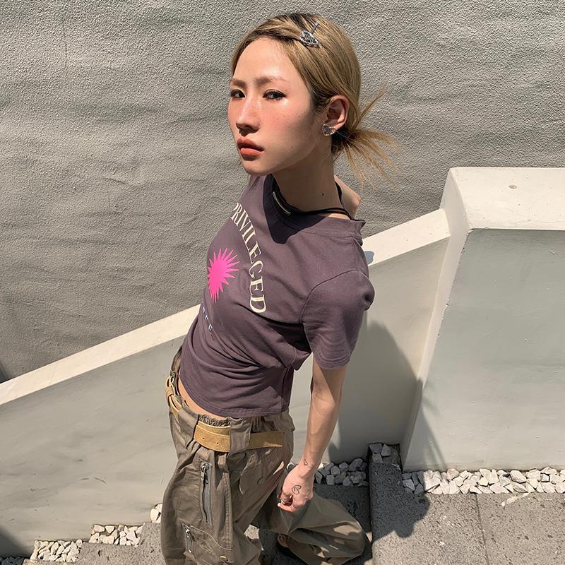 Áo Thun Tay Ngắn Dáng Ôm In Họa Tiết Hoa Hướng Dương Thời Trang Mùa Hè 2022 Phong Cách Phương Tây Thời Trang Cao Cấp