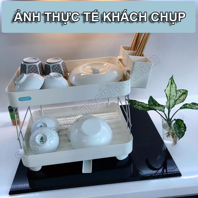 Kệ Để Chén Bát -2 Tầng Inochii Có Khay Thoát Nước Thông Minh Dùng Để Làm Giá Úp Bát Đĩa Chén Đũa KE010