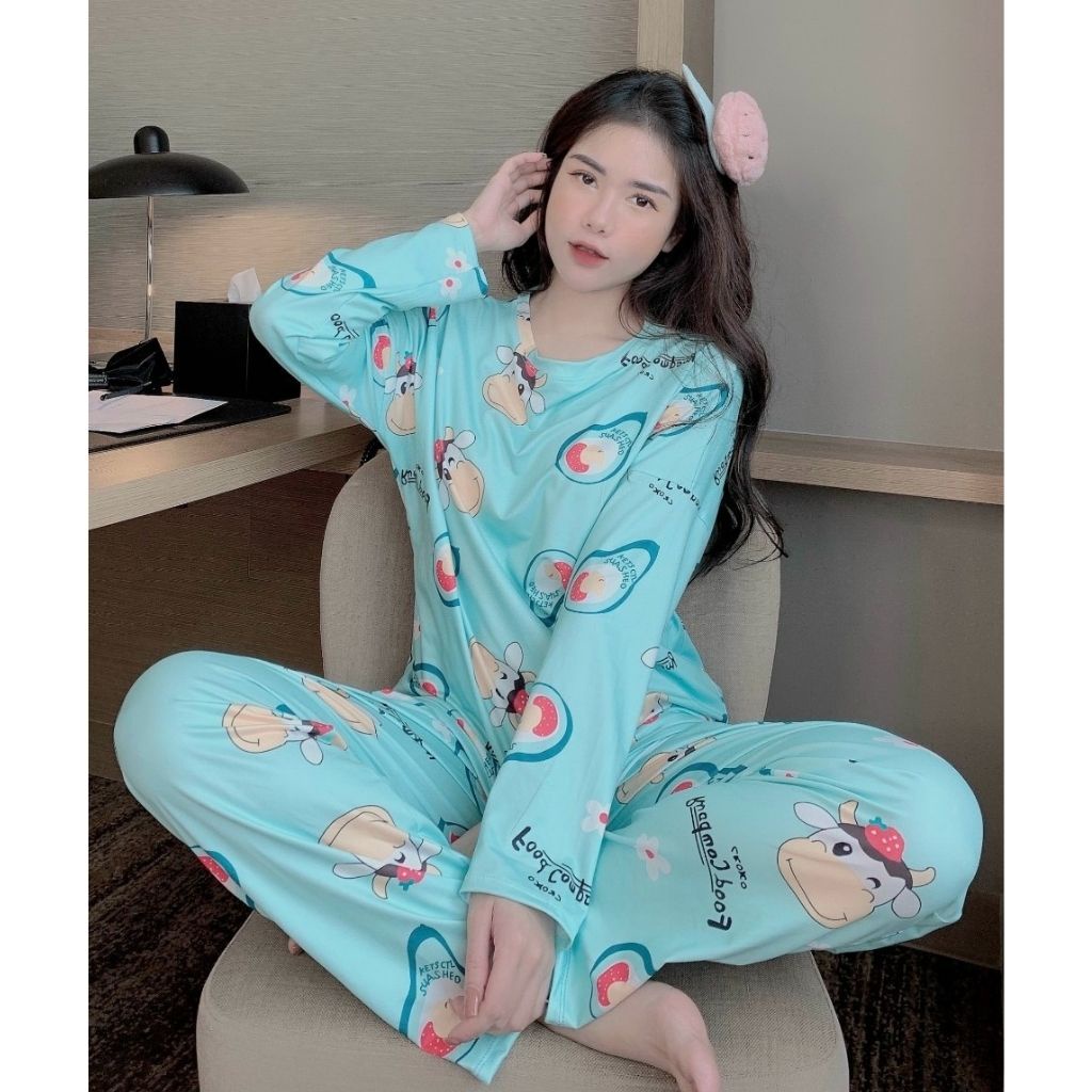 Bộ đồ bầu dài tay và cho con bú M427 chất cotton sữa cao cấp freesize từ 45 đến 70kg
