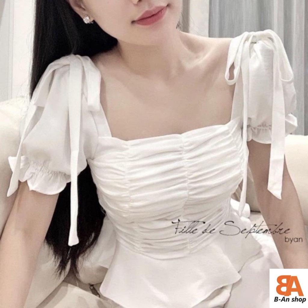 Áo kiểu kate nhún