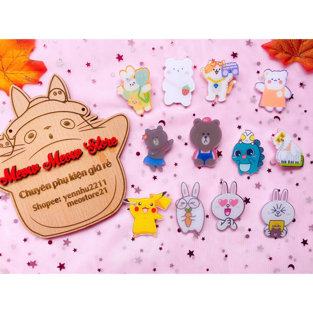 ❣️Có Ảnh+Video thật❣️ ĐƯỢC CHỌN MẪU- Pin Cài Áo, Pin Cài Balo Hình Thú size 4cm-4,5cm❣️