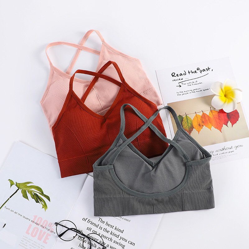 Áo Lót nữ Chéo Lưng Quyến Rũ, Áo Bra Cotton Mút Đệm Mỏng Thoải Mái Hieu Store24h - 8062