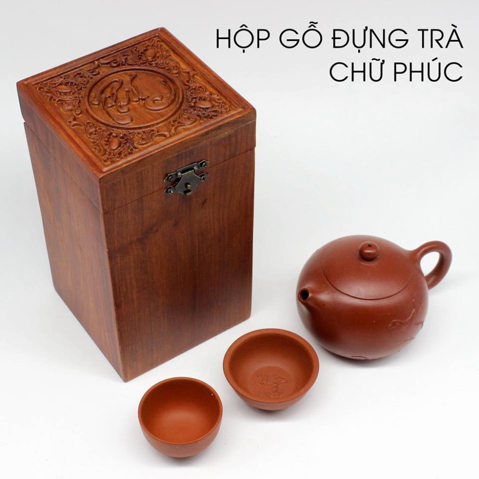 Hộp trà chữ phúc-Hộp đựng trà gỗ 10x10x20 - ĐẸP RẺ ĐÚNG MẪU ĐÚNG HÌNH