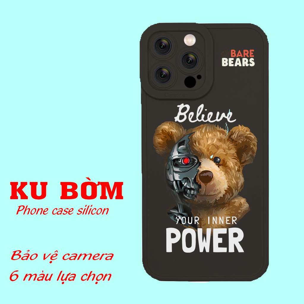 Ốp lưng độc lạ gấu bông người máy cho Iphone 6 7 8 Plus 11 12 13 mini Pro Max X Xr HA-22BEAR046