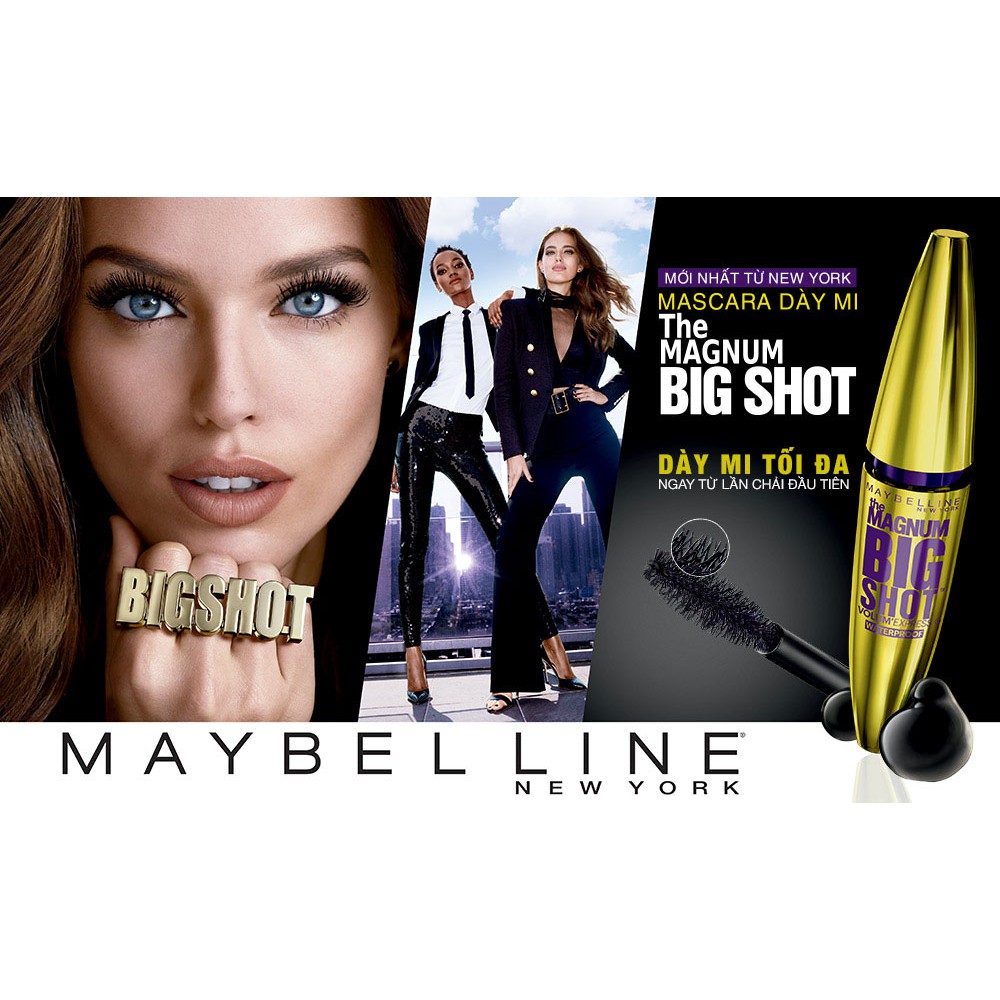 Mascara Maybelline Làm Dày Mi Cực Đại Không Lem Không Trôi 10ml The Magnum Big Shot Mascara