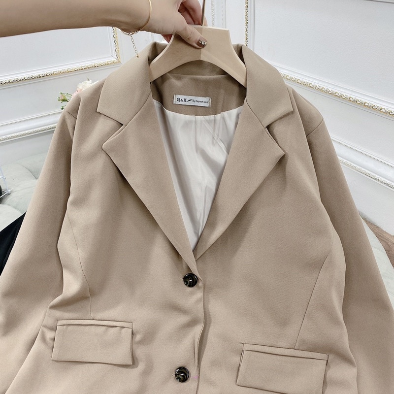 (Ảnh thật) Áo vest 2 cúc màu be siêu xinh trẻ trung