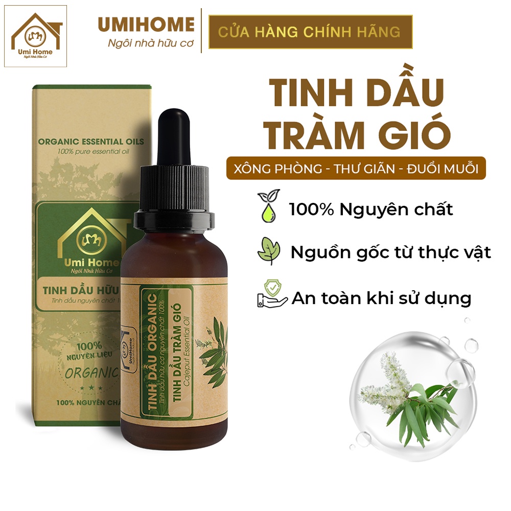 Tinh dầu Tràm Gió hữu cơ UMIHOME 10ml nguyên chất