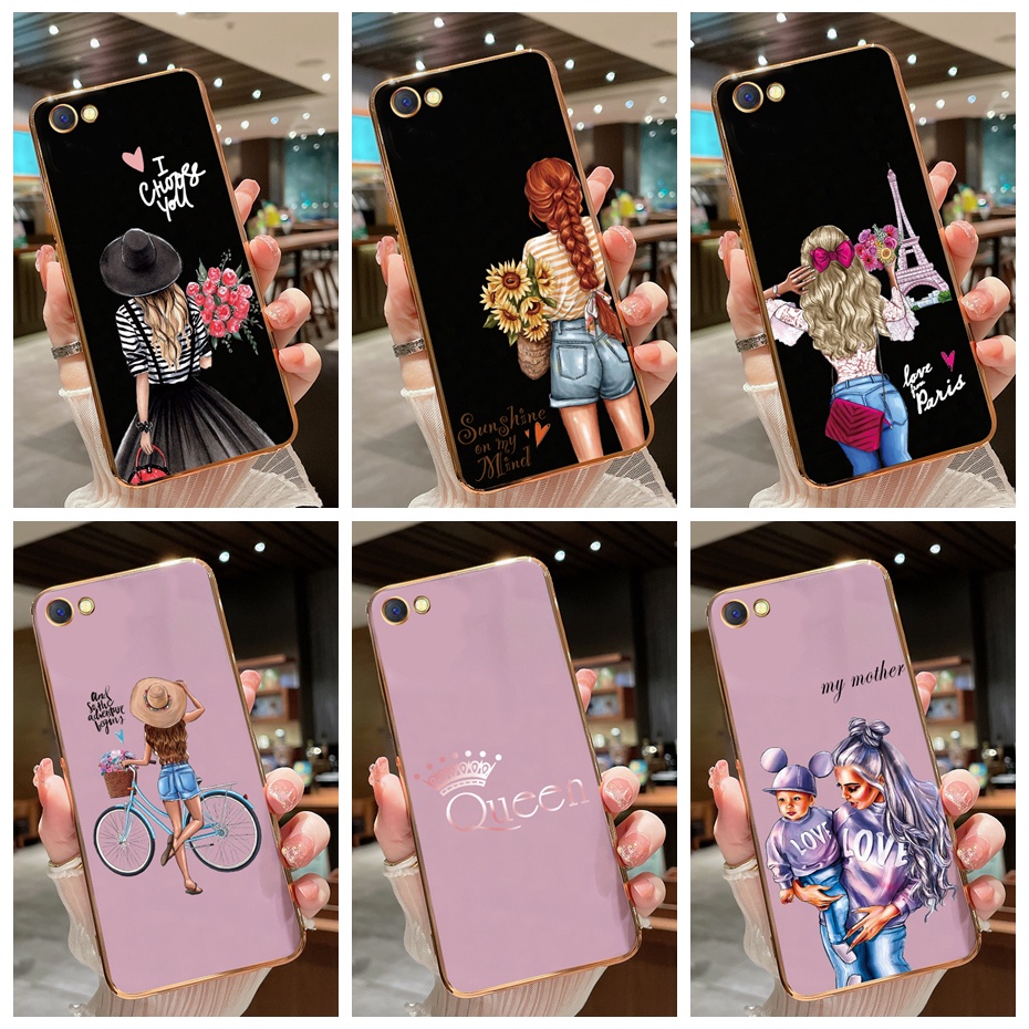Ốp Điện Thoại Mềm Siêu Mỏng Mạ Viền Họa Tiết Hoa Cho OPPO A57 2016 A59 F1S A39 CPH1605 CPH1701 A1601