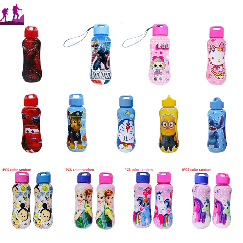 Bình Nước 350ml In Họa Tiết Hoạt Hình Disney Có Dây Đeo Vai Cho Trẻ Em