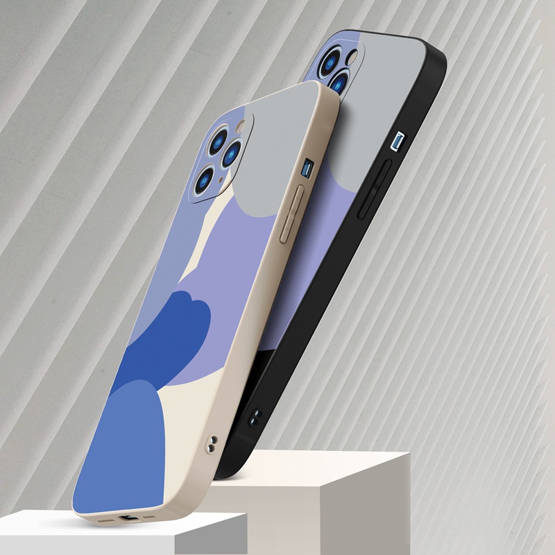 Ốp lưng iphone Ốp điện thoại Suntaiho cho iPhone 13 12 11 Pro Max X XR Xs Max 7 8 Plus 12mini 13mini silicon mềm họa tiết màu xanh lam