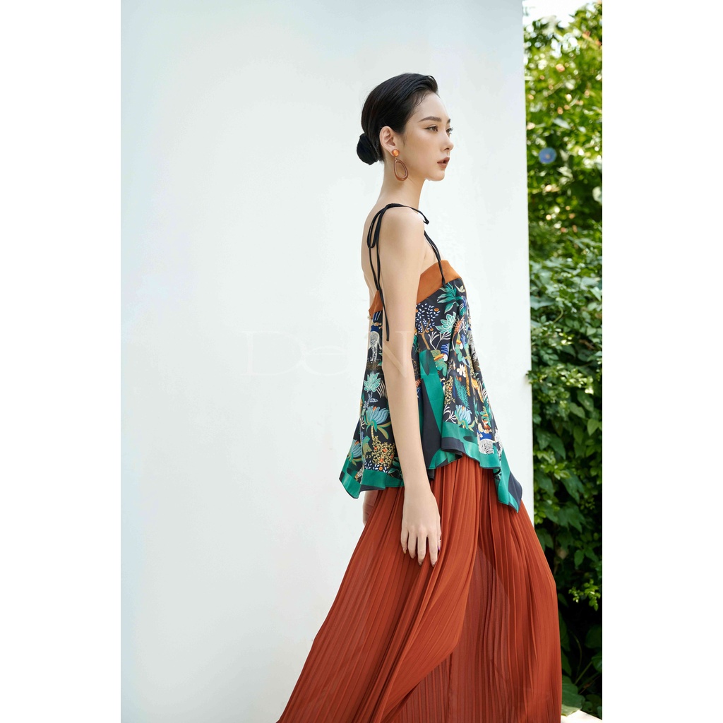 De Nio - Quần dài chiffon xếp ly