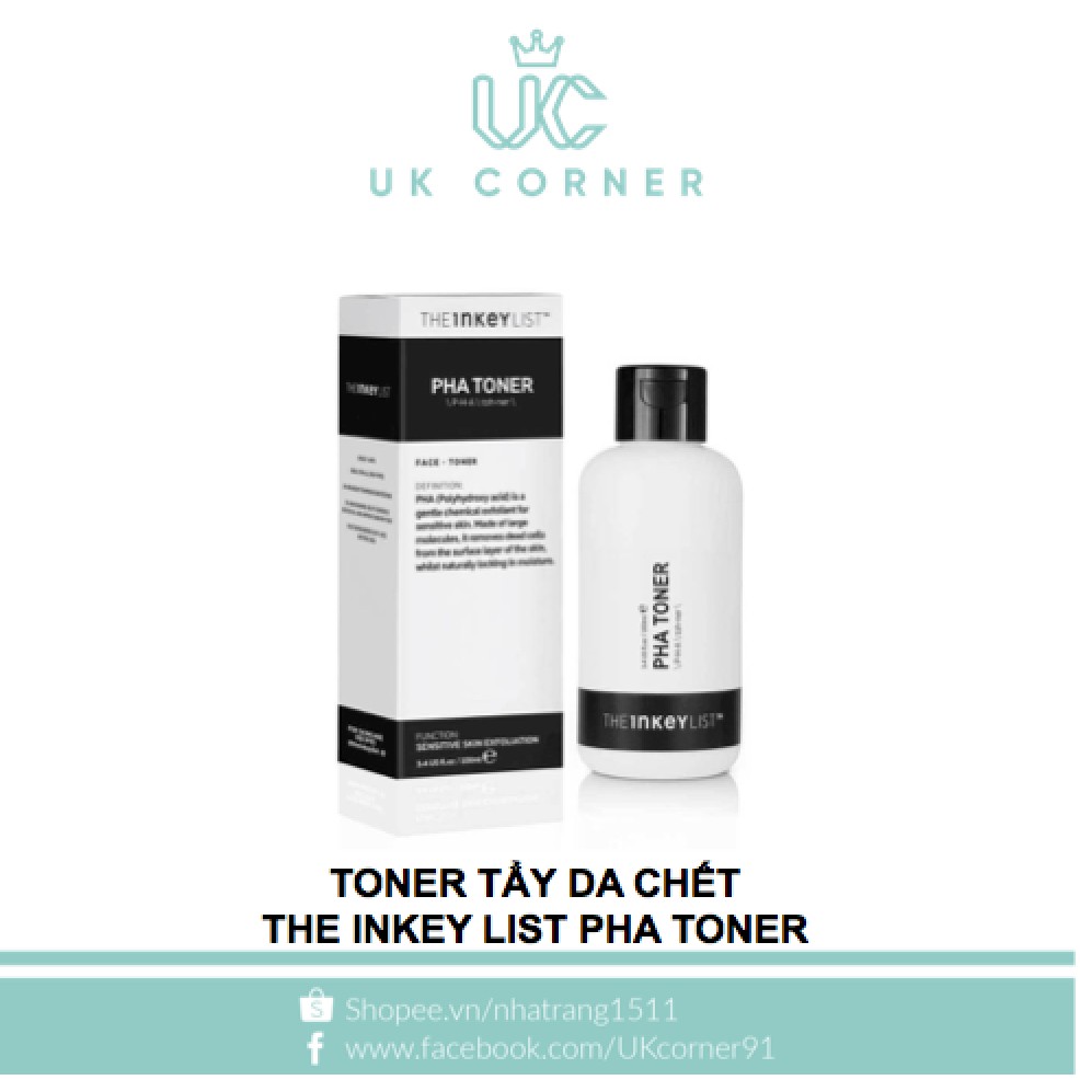 [Bill UK] Toner tẩy da chết làm trắng da chứa Niacinamide The Inkey list PHA toner