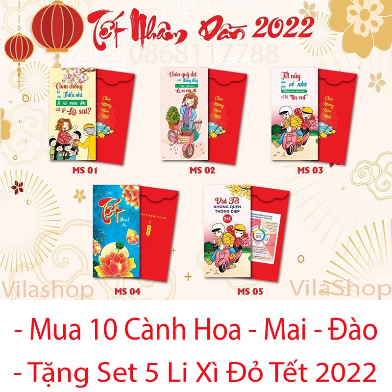 [ Hoa Giả Trang Trí ] Hoa Mai, Hoa Đào Trang Trí Tết Cổ Truyền 2022, Trang Trí Nhà Cửa Đón Tết Tạo Không Gian Ấm Áp