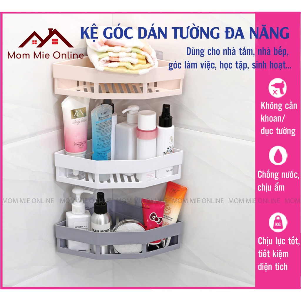 (GIÁ SỈ ) Kệ góc nhà tắm, nhà bếp bằng nhựa, dán tường siêu chắc