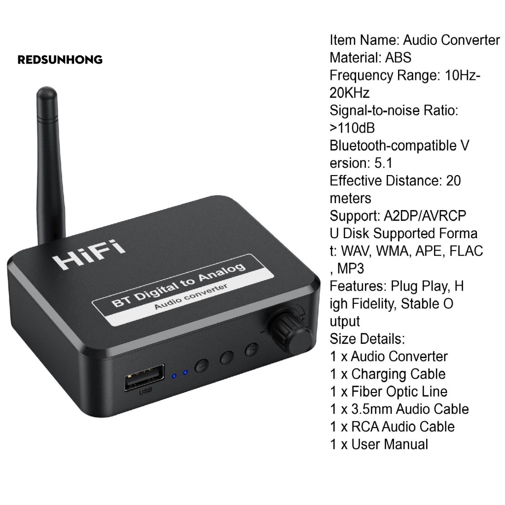 Bộ Chuyển Đổi Âm Thanh Kỹ Thuật Số Bluetooth 5.1 Sang Analog RCA Chống Nhiễm Trùng