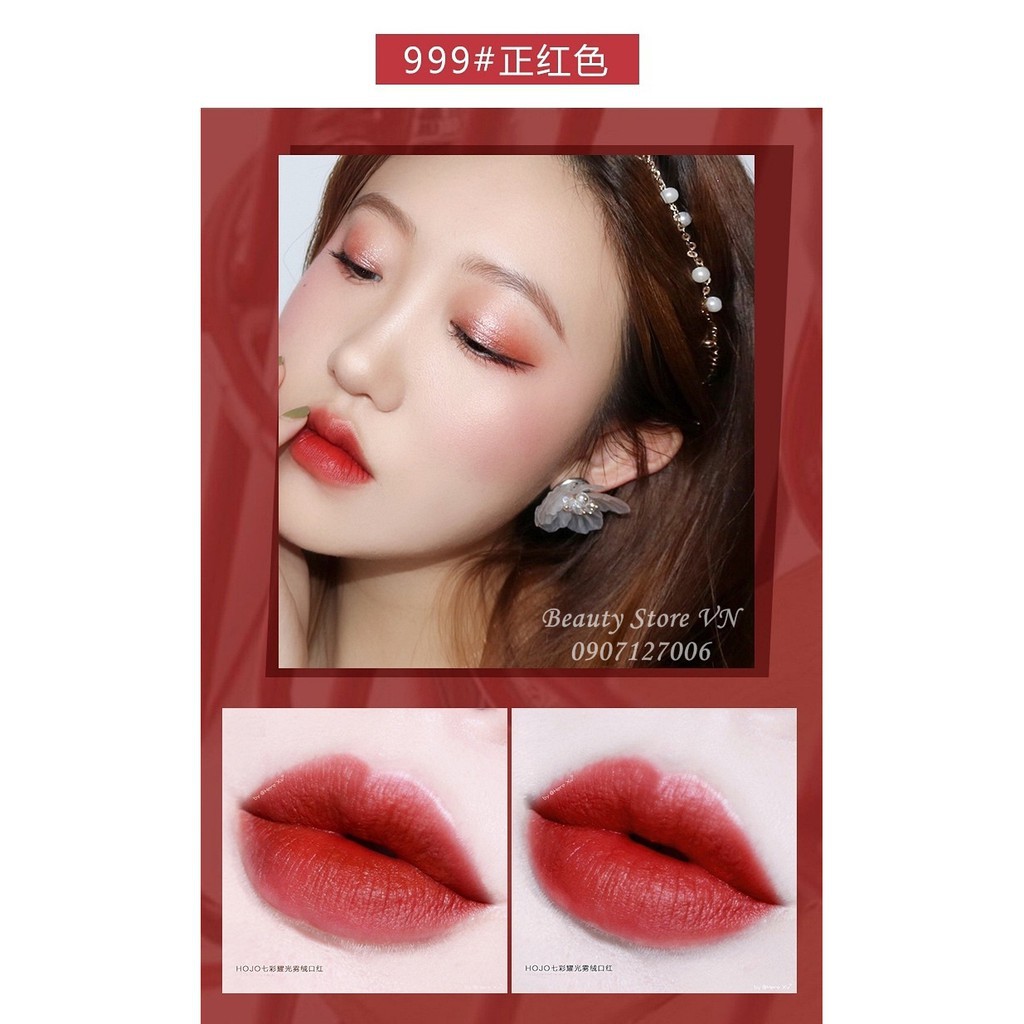 [Sale] Son Lì HoJo Sand Glitter Matte Lipstick đính đá lấp lánh Màu 646 : Đỏ Nâu nội địa Trung