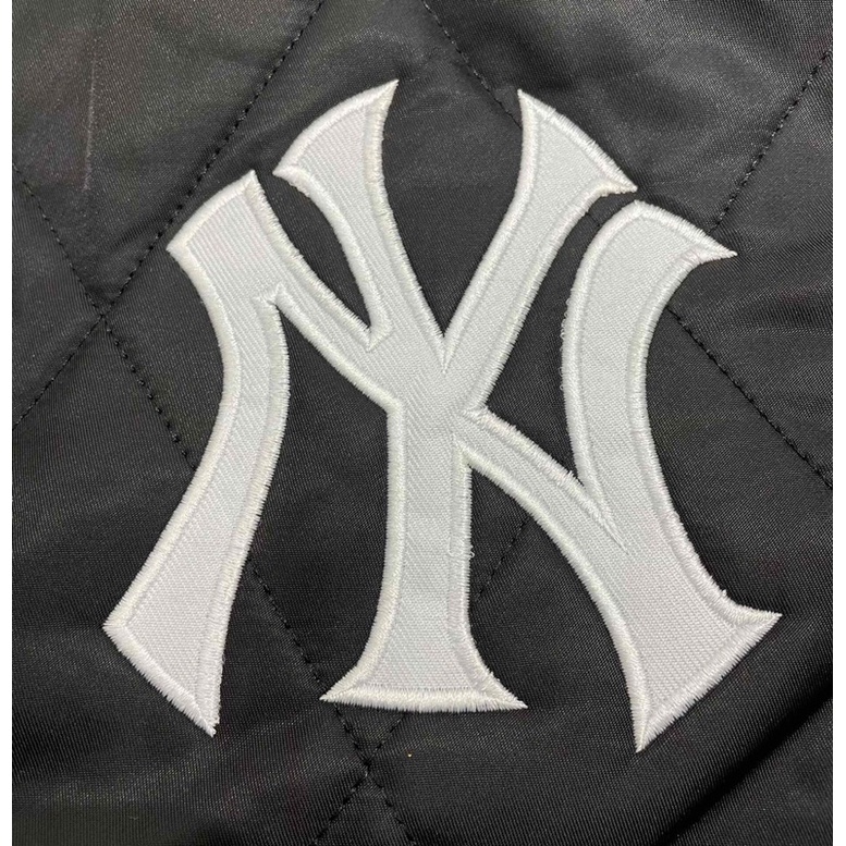 Áo khoác bomber nam thời trang thương hiệu MLB cao cấp màu đen trơn