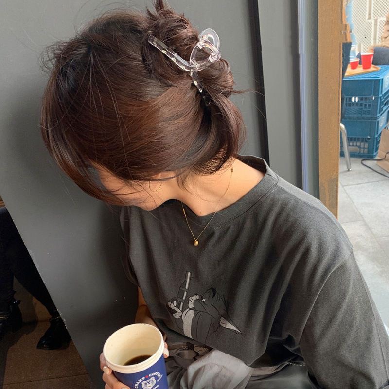 KẸP GẮP TÓC CHÉO NHỰA TRONG SUỐT CỠ LỚN- KẸP CÀNG CUA THỜI TRANG NỮ HÀN QUỐC