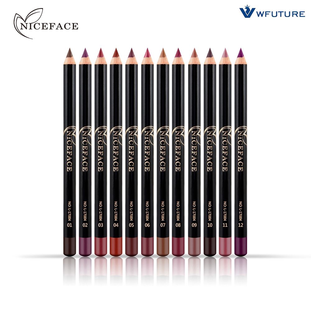 Chì kẻ môi tông lì chống nước lâu trôi thời trang 12 màu tùy chọn