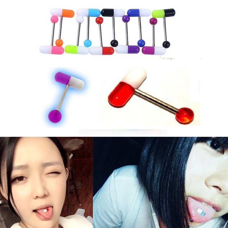 Bộ 10 khuyên lưỡi hình viên thuốc sành điệu