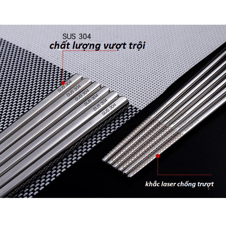 1 đôi đũa inox SUS 304 chất lượng cao cấp chống mùi,chống bám bẩn