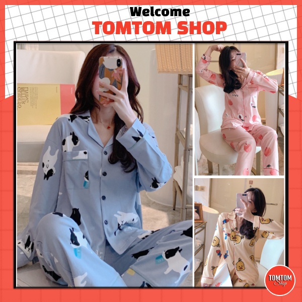 Đồ Bộ Nữ Pijama Tay Dài Quần Dài Cao Cấp Chất Dày Ấm