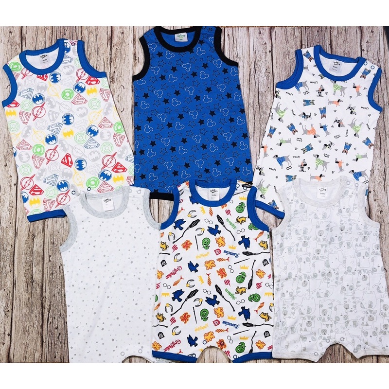 Romper body đùi ba lỗ loại cotton cho bé trai từ 3 tháng đến 24 tháng