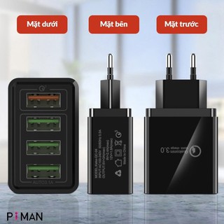 Củ sạc siêu nhanh 4 cổng USB hỗ trợ Quick Charge QC 3.0