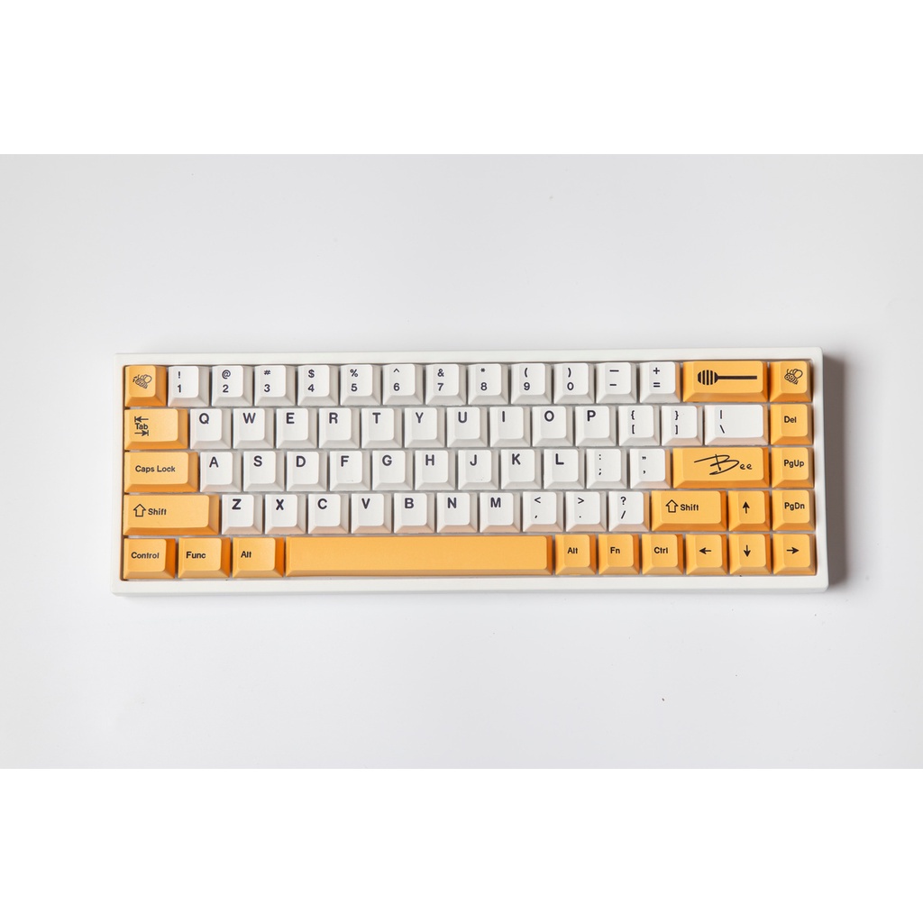 Honey Milk Keycaps Cherry Profile Bee Keycaps PBT Dye Thăng hoa Bàn phím cơ Keycap 133 Phím