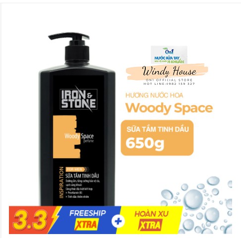 Sữa tắm tinh dầu Iron&amp;Stone Inspriration hương Woody Space dung tích 650ml