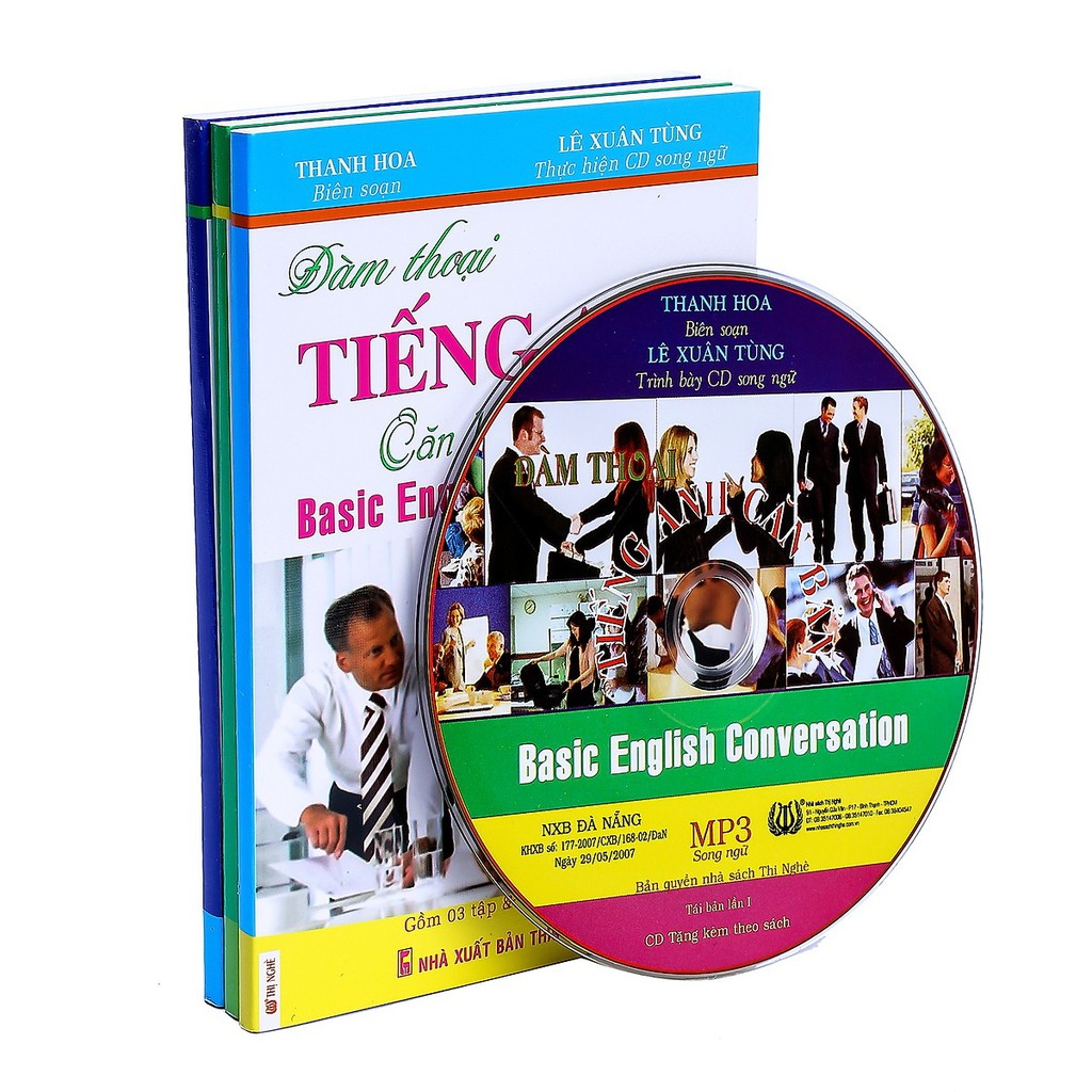 Sách - Combo Đàm Thoại Tiếng Anh Căn Bản (Trọn Bộ 3 Cuốn) (Kèm CD)