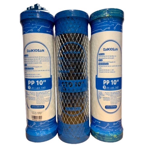 COMBO nhiều cấu hình bộ lõi lọc thô 1-2-3 Đại Việt, Daikiosan, Makano